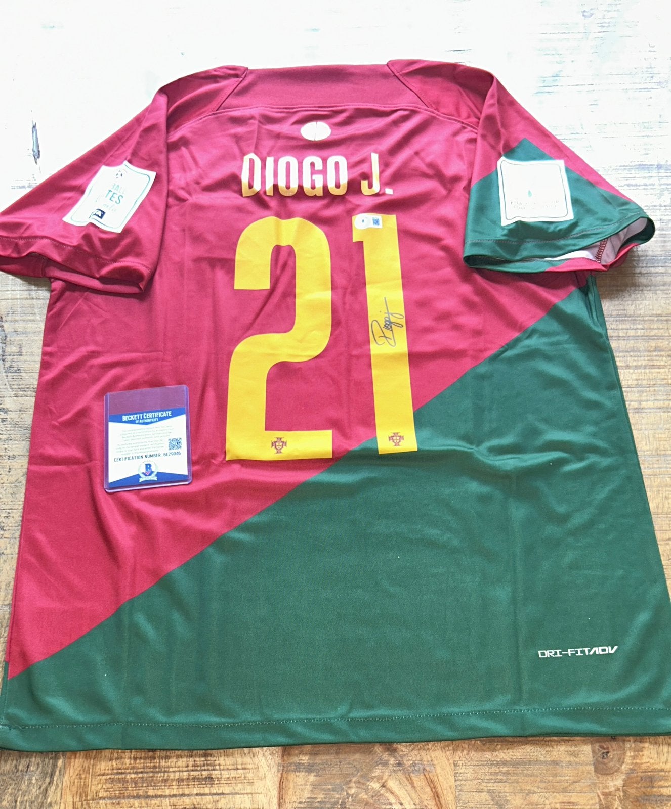 Gesigneerd Diogo Jota Portugal Beckett, Enlèvement ou Envoi, Comme neuf, Maillot