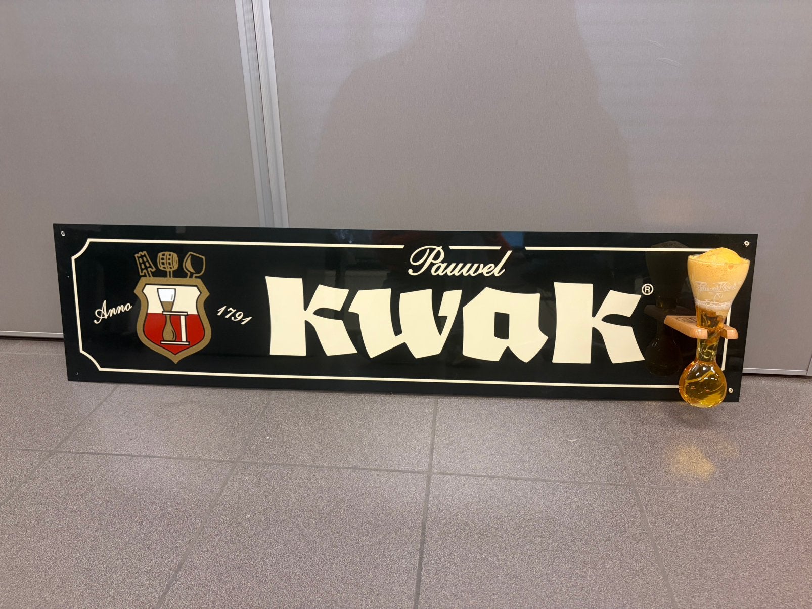 Plakkaat Kwak + bierglas, Verzamelen, Ophalen of Verzenden, Zo goed als nieuw, Reclamebord, Plaat of Schild, Overige merken