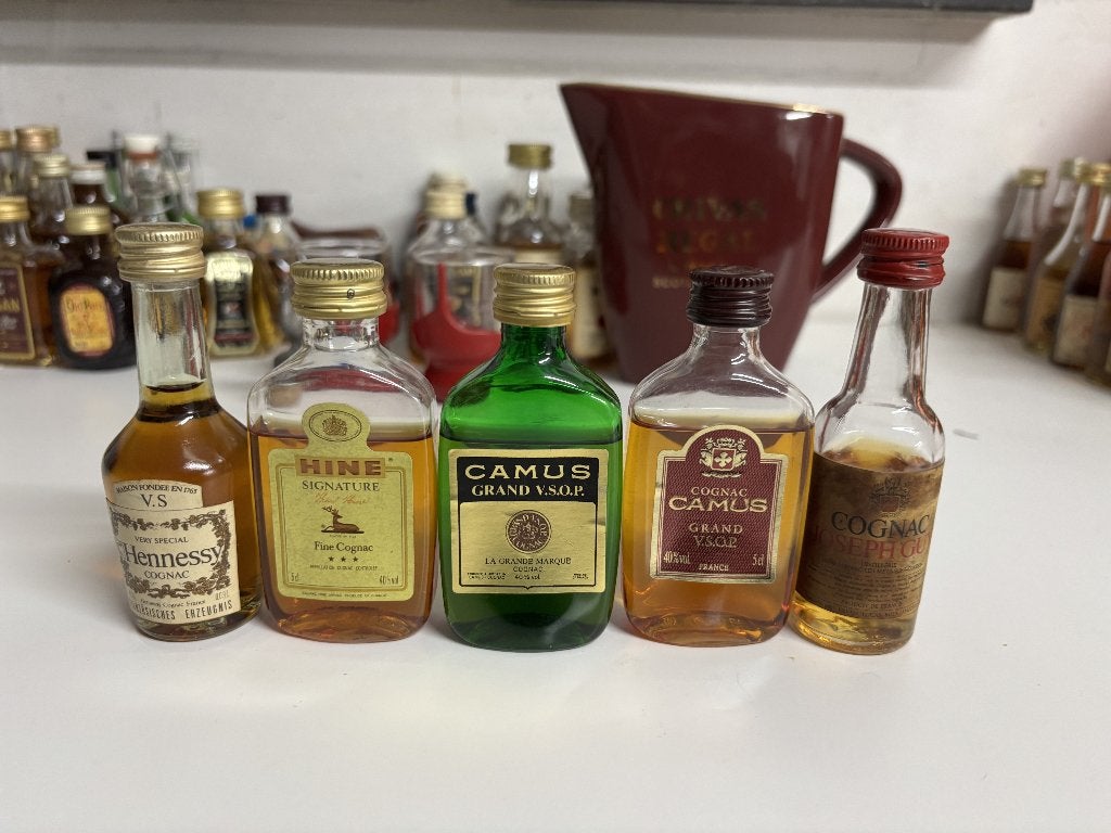 lot 5 vintage cognacs, Enlèvement ou Envoi, Utilisé