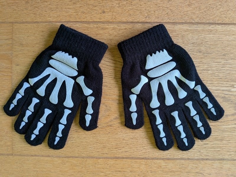 déguisement / accessoires de carnaval - gants squelette, Enlèvement, Comme neuf