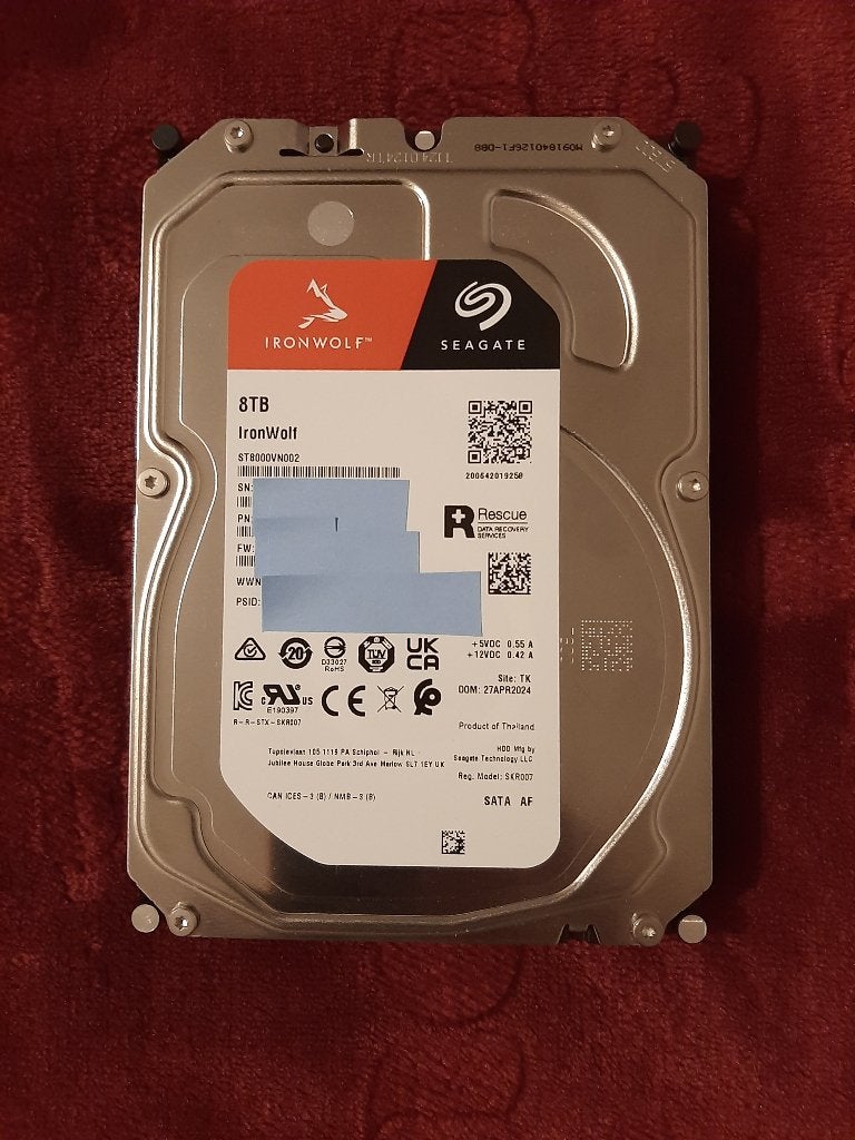 Disque Dur NAS Seagate IronWolf 8To - Garantie 2027, Computers en Software, Ophalen, Intern, 8 To, Zo goed als nieuw