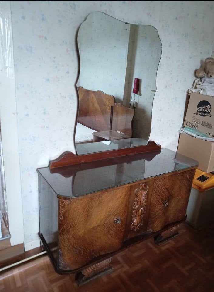 Lavabo miroir biseauté Style Art Déco 1920 -1940, Antiek en Kunst, Antiek | Meubels | Kasten, Ophalen