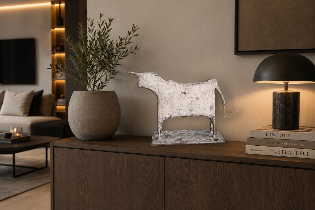 Beeld, Prehistorische stier, Antiek en Kunst, Ophalen of Verzenden