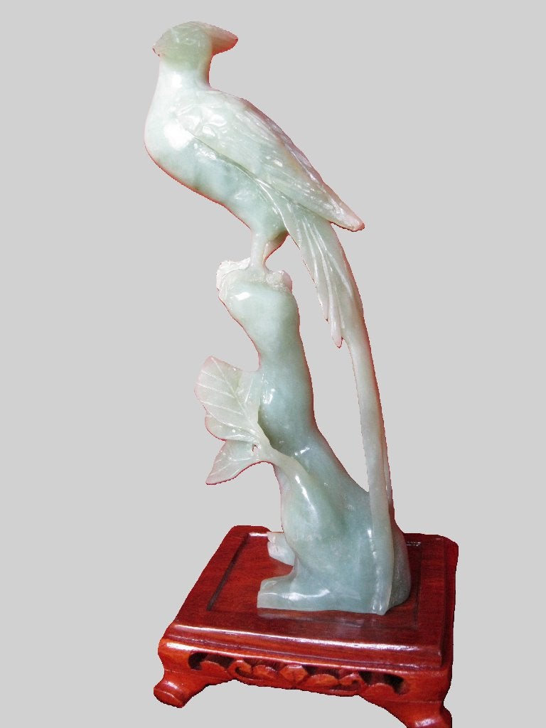Mooie vintage jade, vogel paradisebird, Ophalen, Beeld