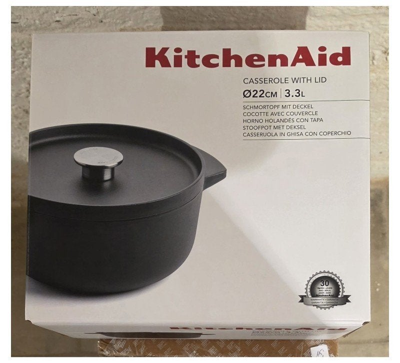kitchenaid cocotte en fonte/four prévoir nettoyage, Maison & Meubles, Cuisine | Casseroles & Poêles, Enlèvement, Utilisé, Autres marques