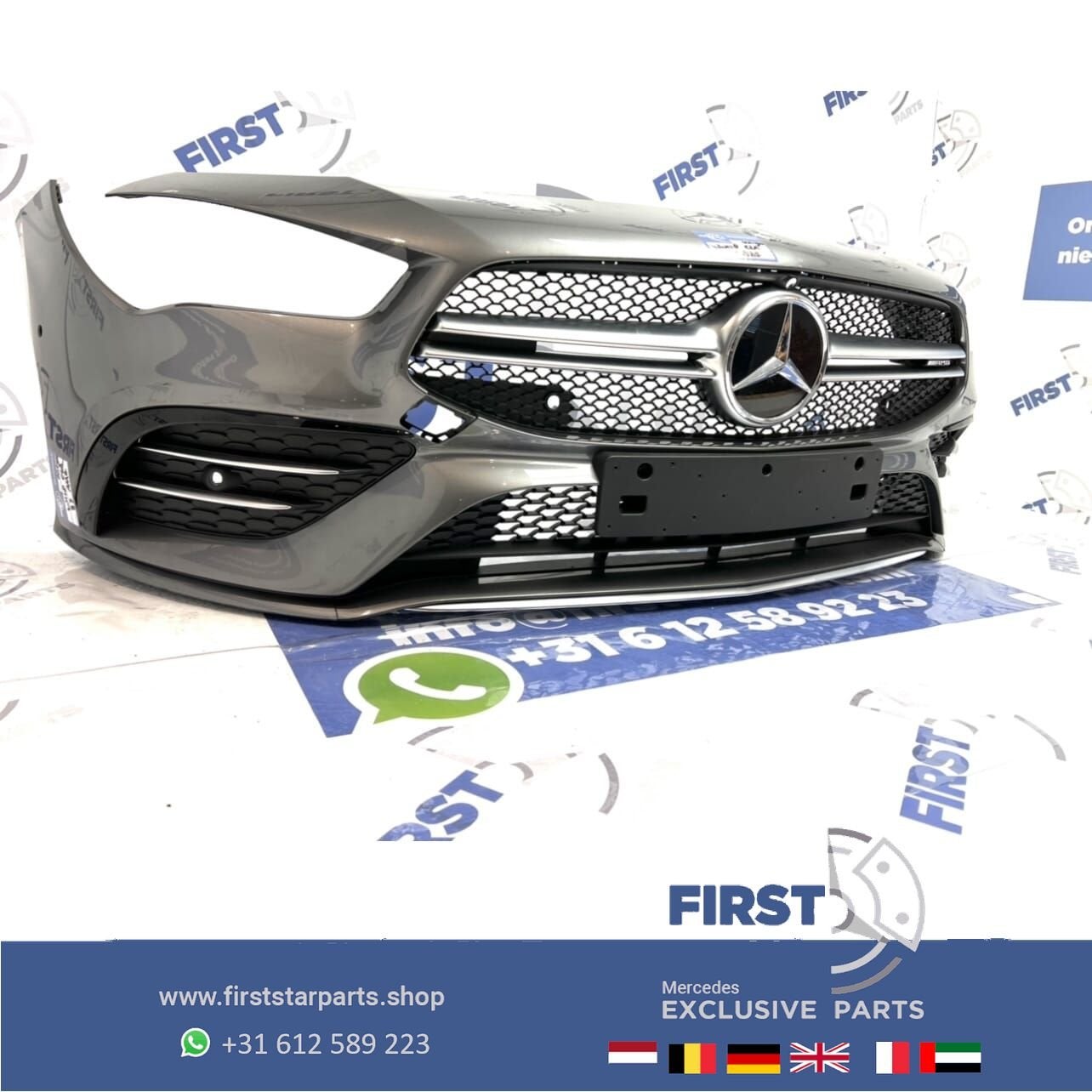 W118 C118 CLA 35 AMG COMPLETE VOORBUMPER GRIJS origineel Mer, Gebruikt, -, Voor, Ophalen of Verzenden