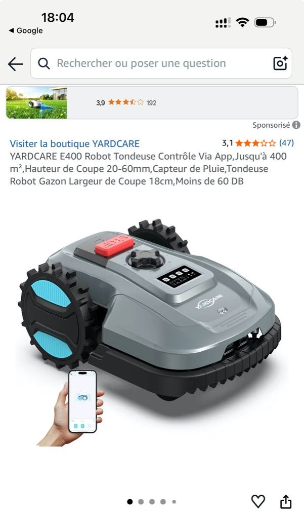 Robot tondeuse, Jardin & Terrasse, Neuf, Moins de 20 cm, Enlèvement, Autre