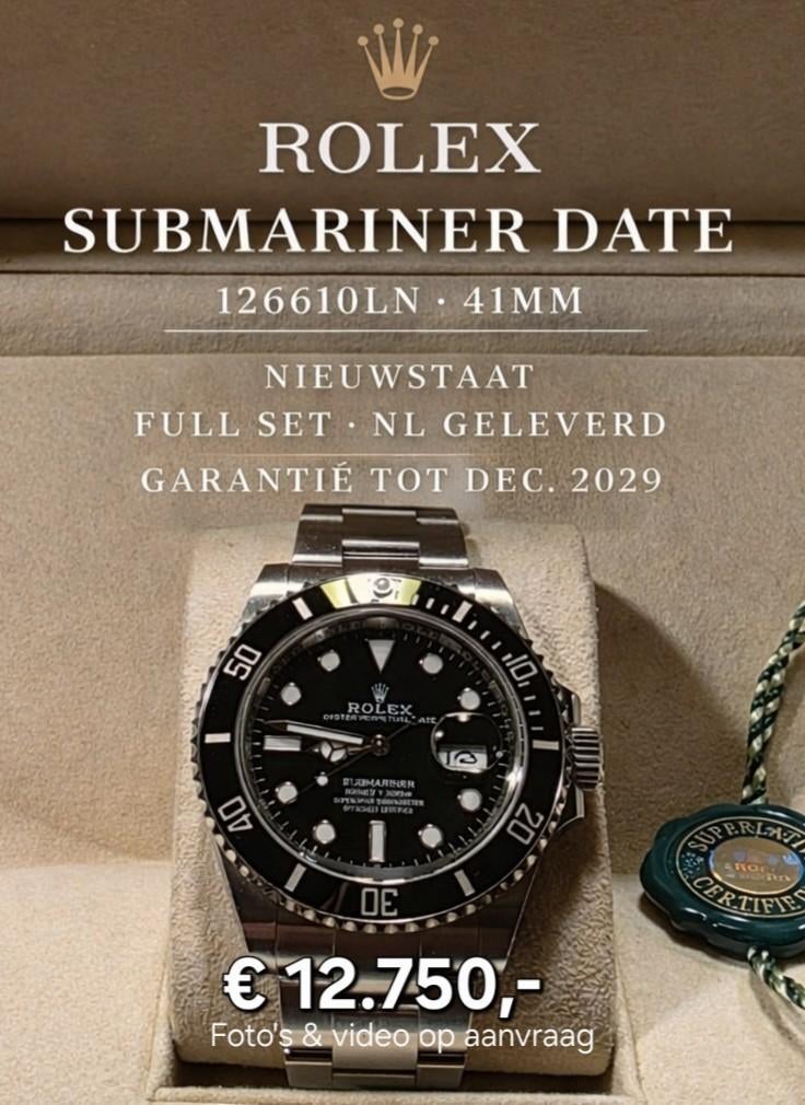 Rolex Submariner Date 126610LN (41mm)  Absolute Nieuwstaat, Ophalen, Staal, Staal, Rolex