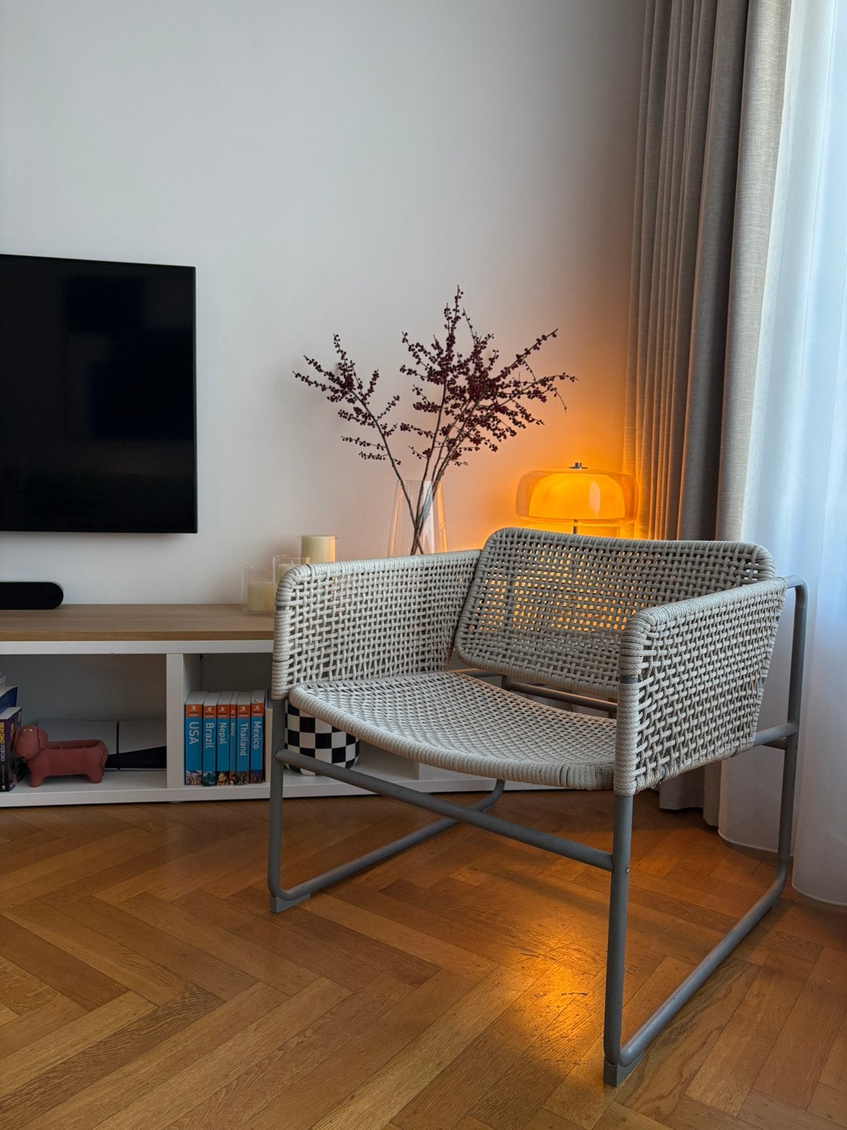 2 X IKEA Industriell armchair designed by Piet Hein Eek, Moins de 75 cm, Osier ou Rotin, Moins de 150 cm, Une personne