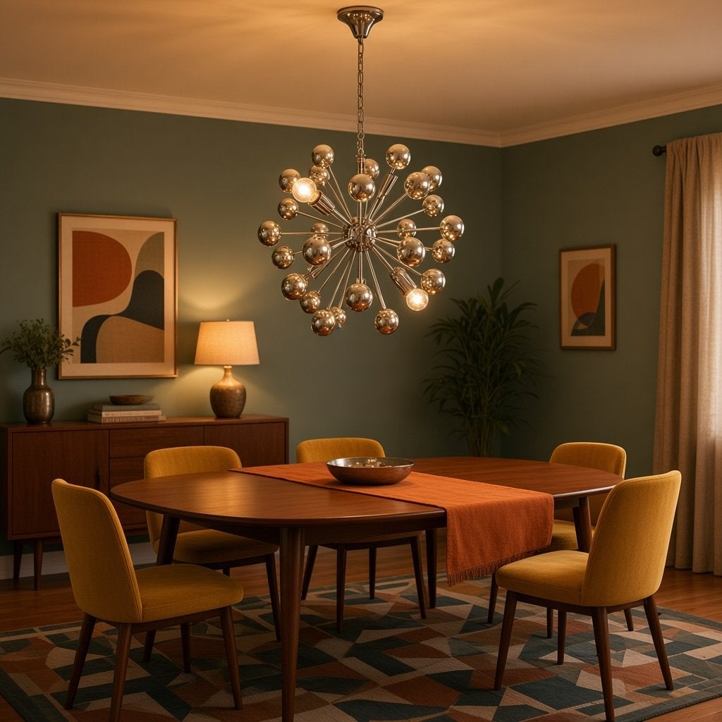 Lampe suspendue Spoutnik vintage en chrome, Enlèvement ou Envoi, Utilisé