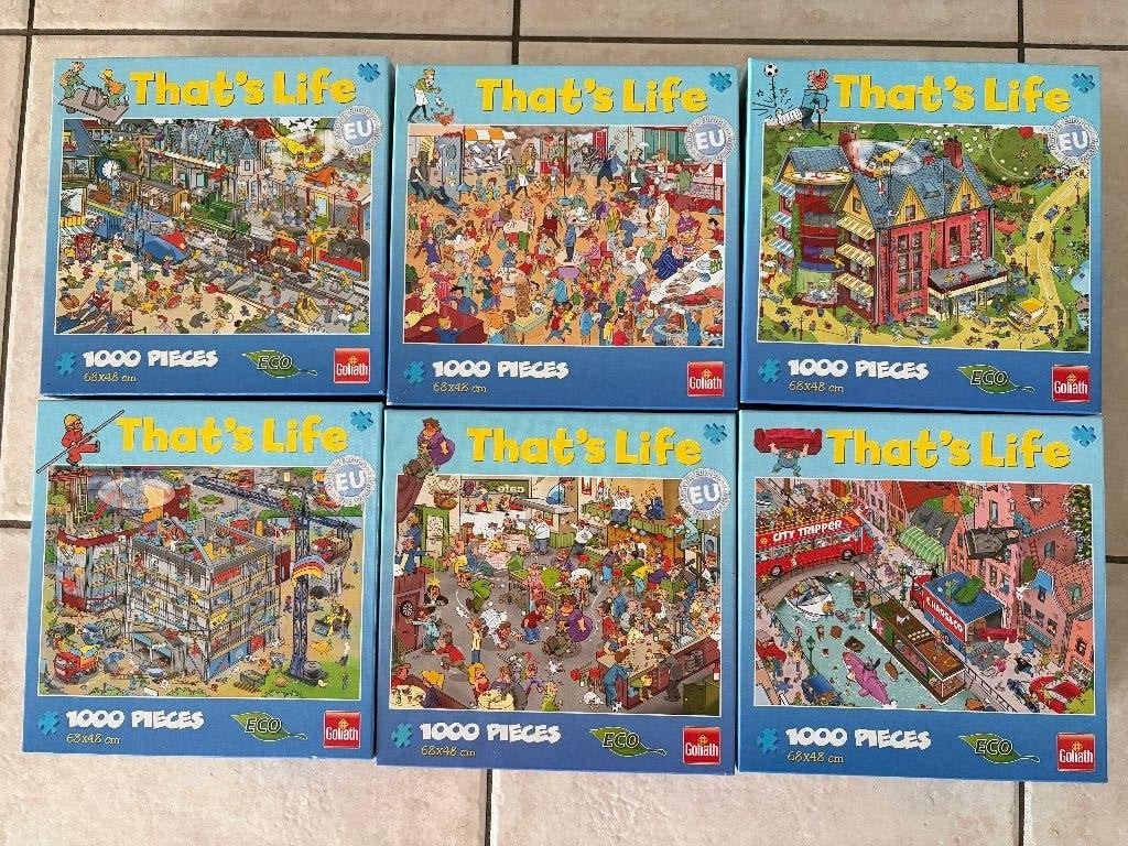 Puzzels That's Life 1000 stuks (6 puzzels), Enlèvement, 500 à 1500 pièces, Comme neuf, Puzzle
