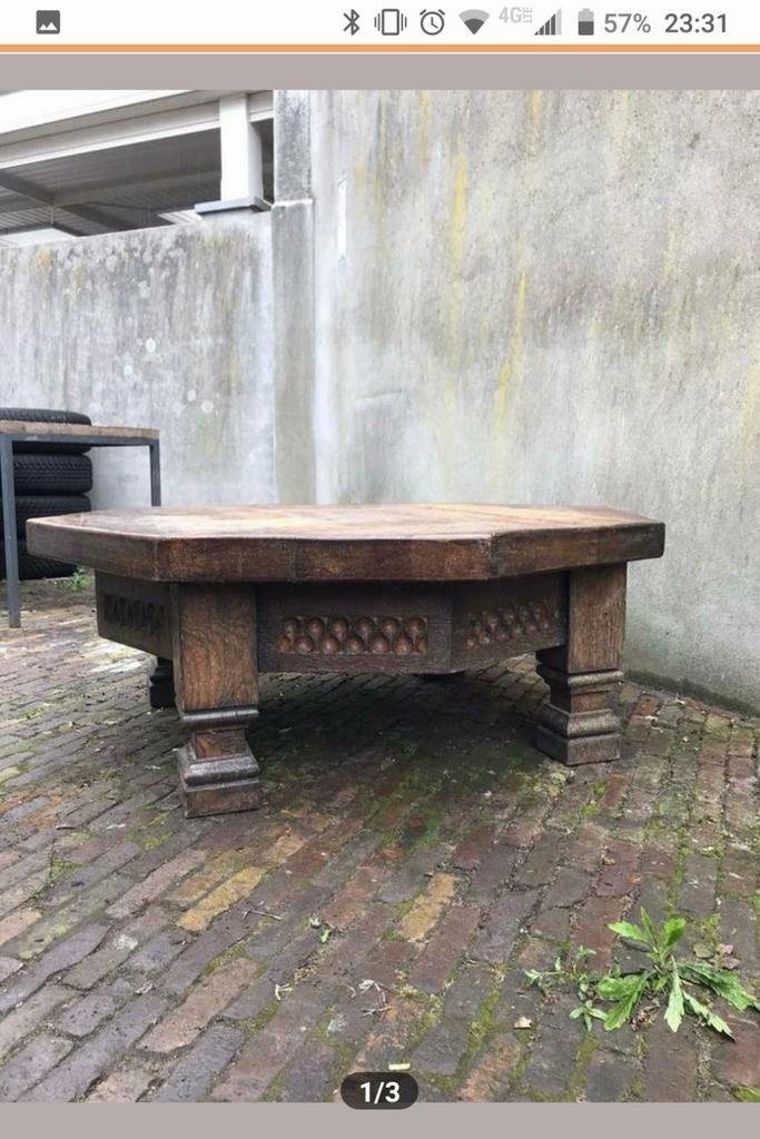 Prachtige houten Indonesische houtsnijwerk salontafel, Ophalen