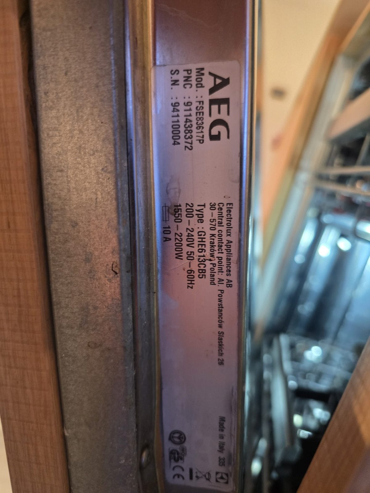 Vaatwas AEG 5 jaar oud, Elektronische apparatuur, Ophalen, Gebruikt, Inbouw, 45 tot 60 cm