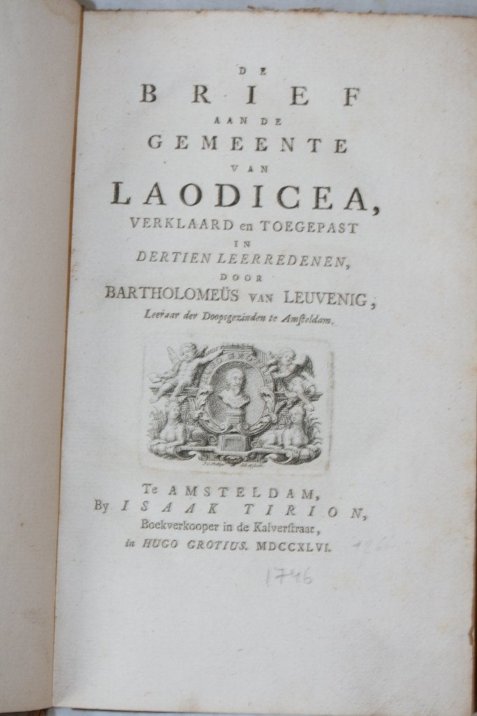 1746 De Brief aan de gemeente van Laodicea, Antiek en Kunst, Antiek | Boeken en Manuscripten, Ophalen of Verzenden