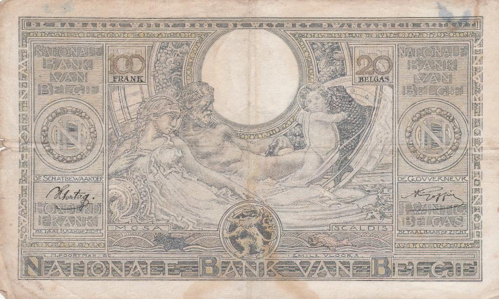 Belgie 100 frank 1941, Postzegels en Munten, Bankbiljetten | België, Ophalen of Verzenden, Los biljet