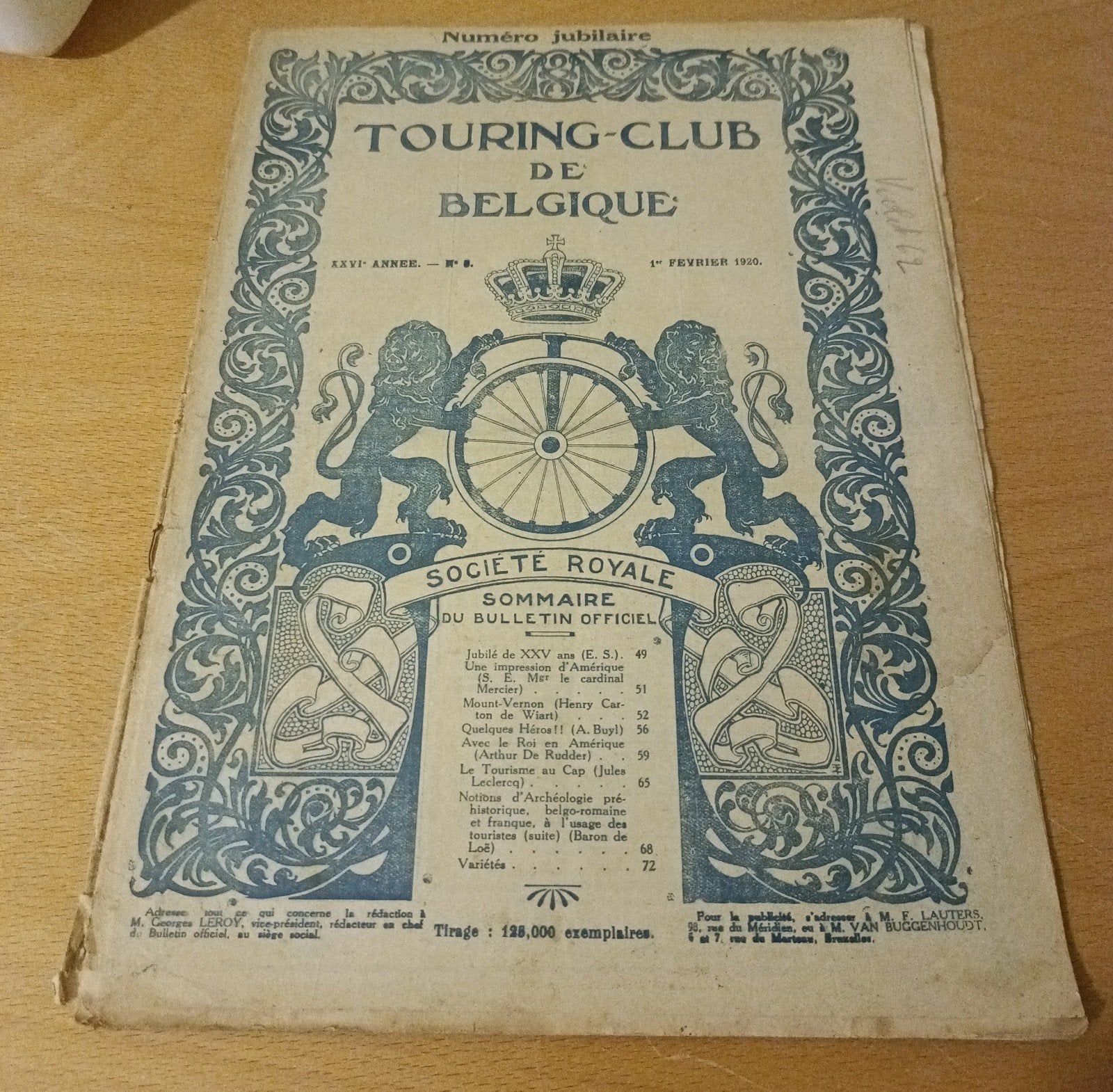 Revue Touring Club de Belgique, Enlèvement ou Envoi