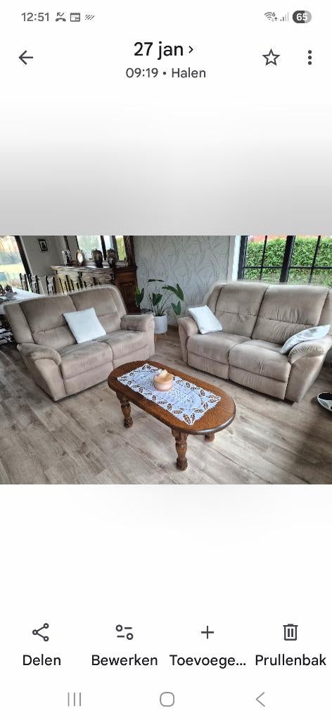 Salon, Huis en Inrichting, Zetels | Complete zithoeken, Gebruikt, Stof, Ophalen