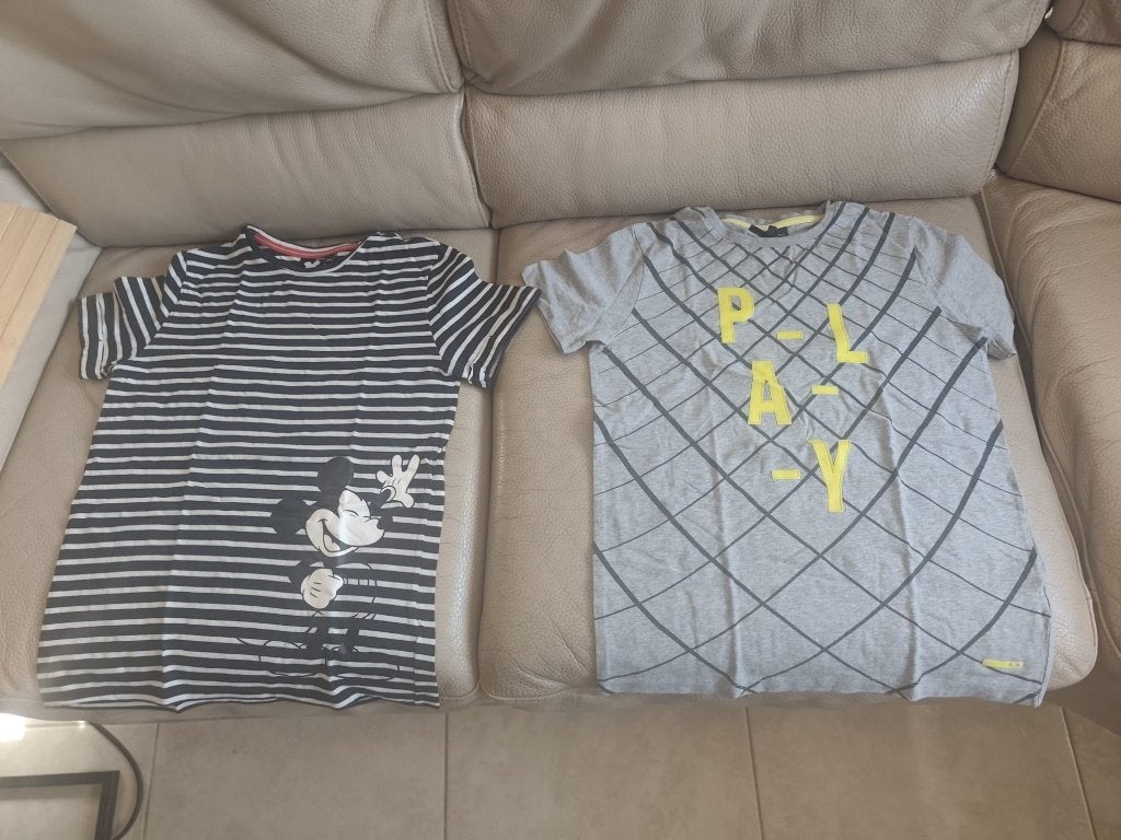 2 t-shirts de 158 cm à 13 ans, Enlèvement ou Envoi, Utilisé, JBC, Chemise ou À manches longues