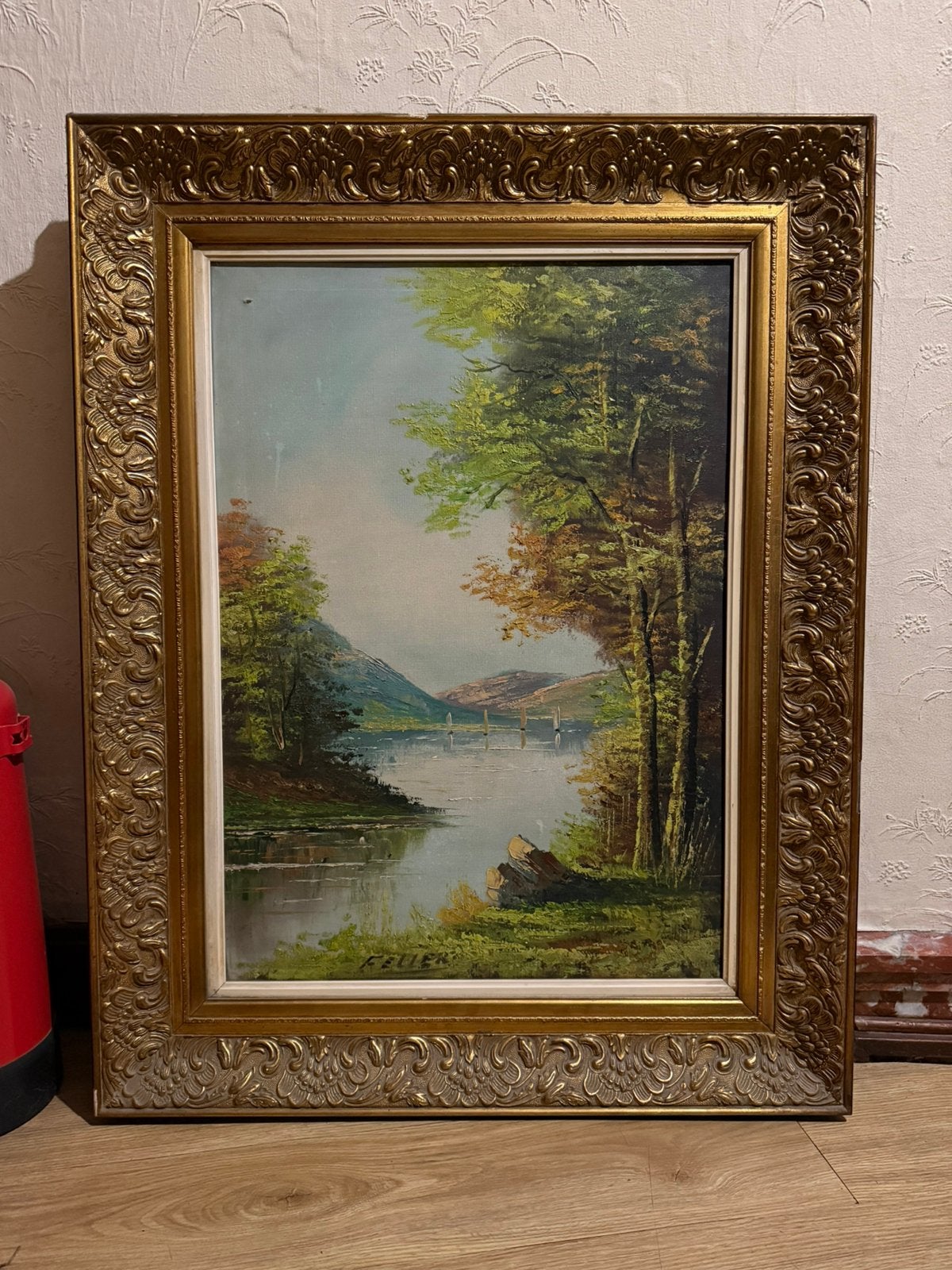 Olieverf schilderij van Feller, Enlèvement, Peinture à l'huile, Paysage