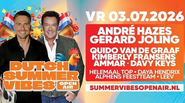 Dutch SummerVibes - Ticket - VRIJDAG 3 Juli - 1+1 GRATIS