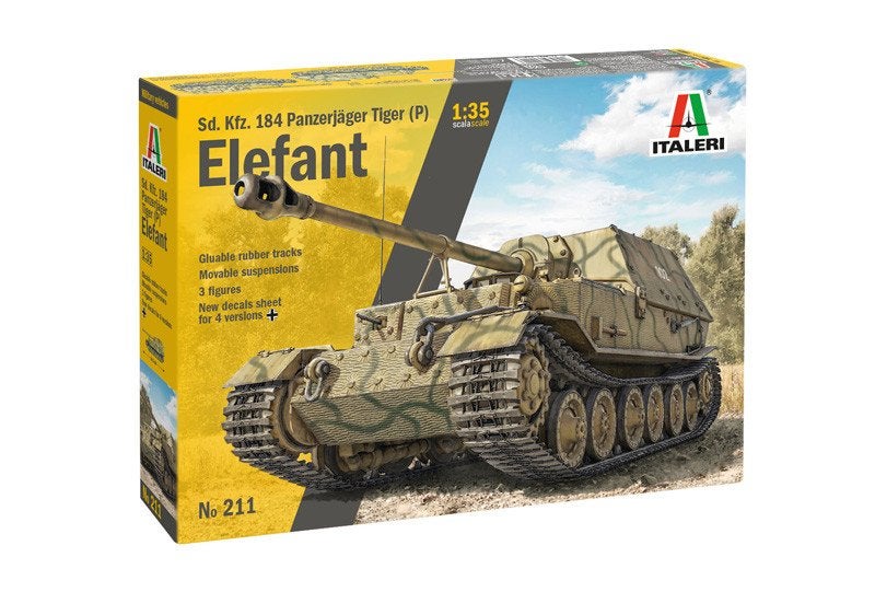 ITALERI 0211 SD.KFZ.184 PANZERJAEGER ELEFANT échelle 1/35, Hobby en Vrije tijd, Modelbouw | Auto's en Voertuigen, Tank, Italeri