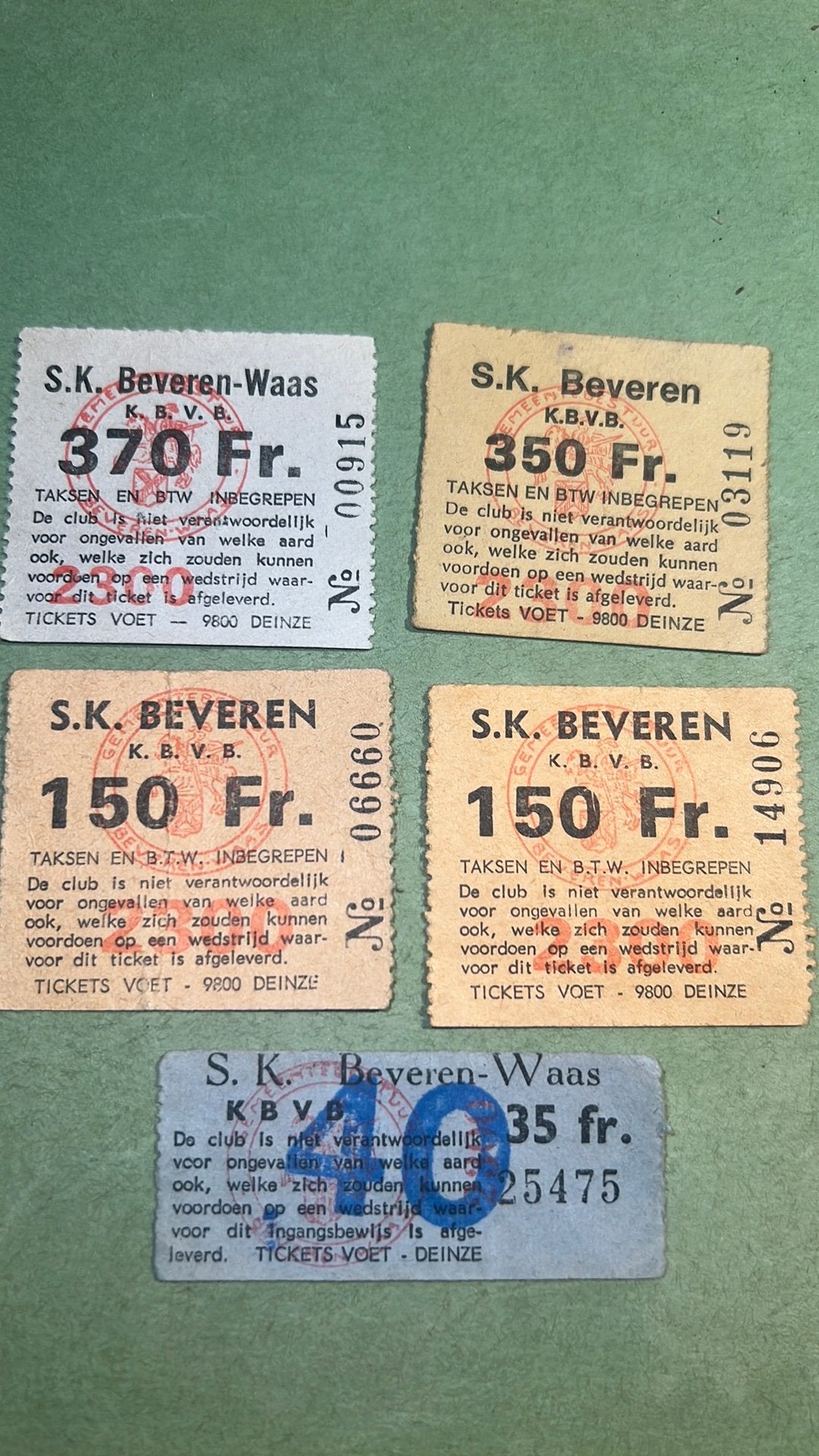 5 Beveren SK kaarten, Verzenden