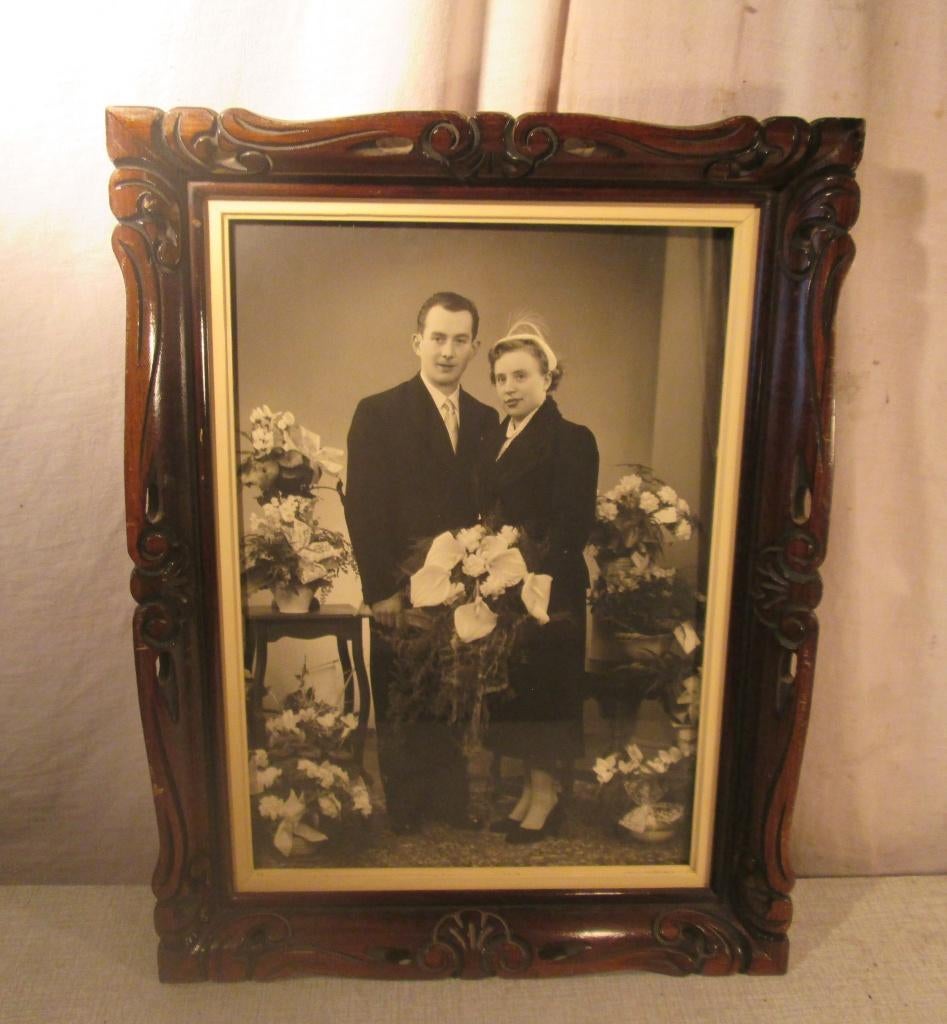 Prachtige Antieke Houten Artdeco Fotolijst - 42x32 / 35x25, Ophalen of Verzenden, Zo goed als nieuw