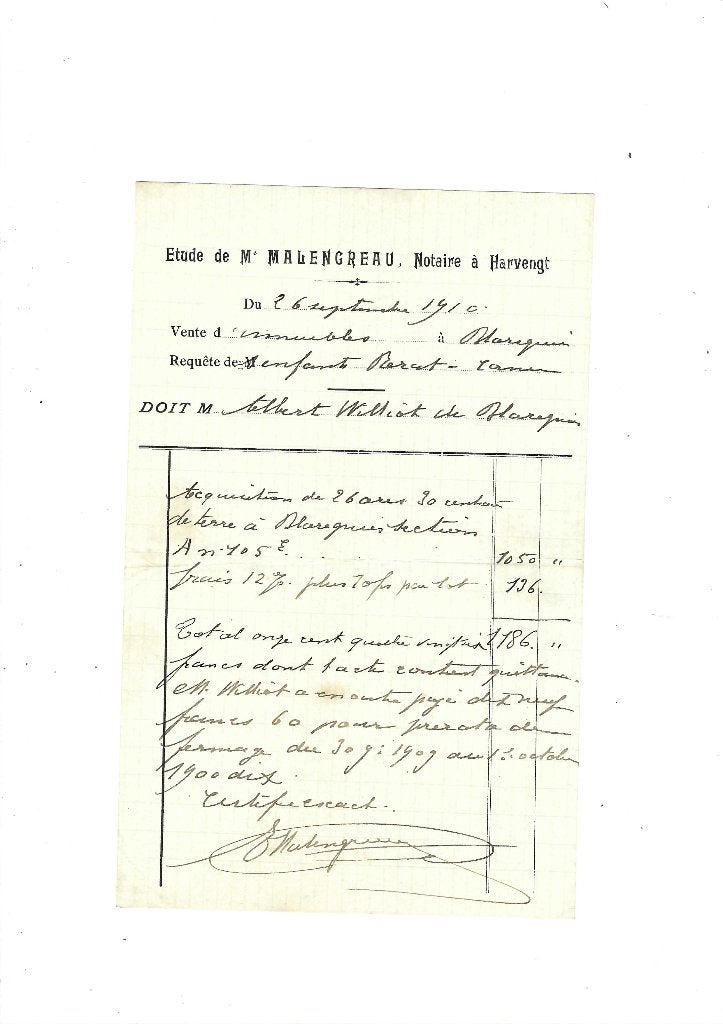 Ancienne facture 1910, Envoi, Utilisé