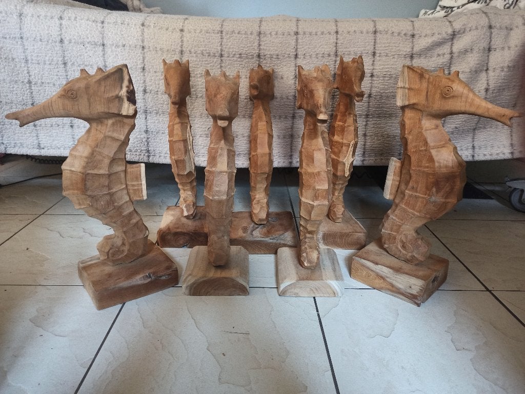 zeepaardje in hout, Antiek en Kunst, Ophalen, Handgemaakt, Hout