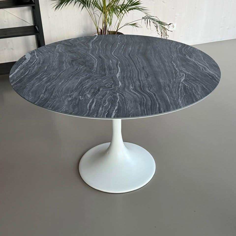 Table ronde Tulipo Ø120 – plateau céramique effet marbre, Maison & Meubles, 100 à 150 cm, Cinq personnes ou plus, Rond, 100 à 150 cm
