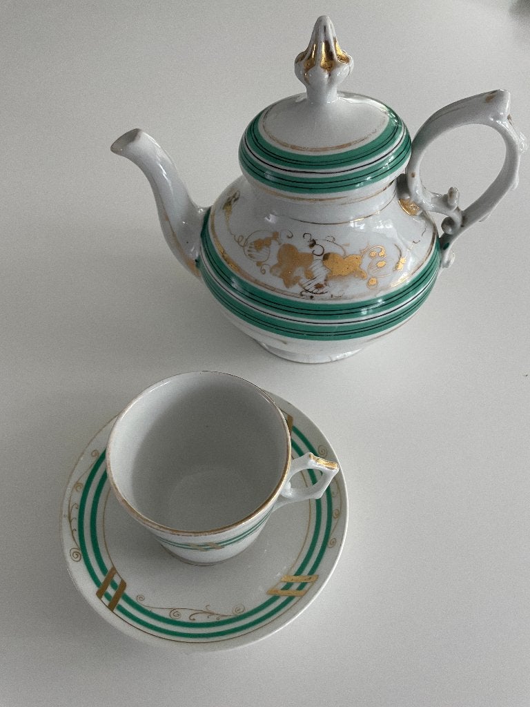 Oud porseleinen theesetje – theepot, kop & schotel, Antiek en Kunst, Ophalen
