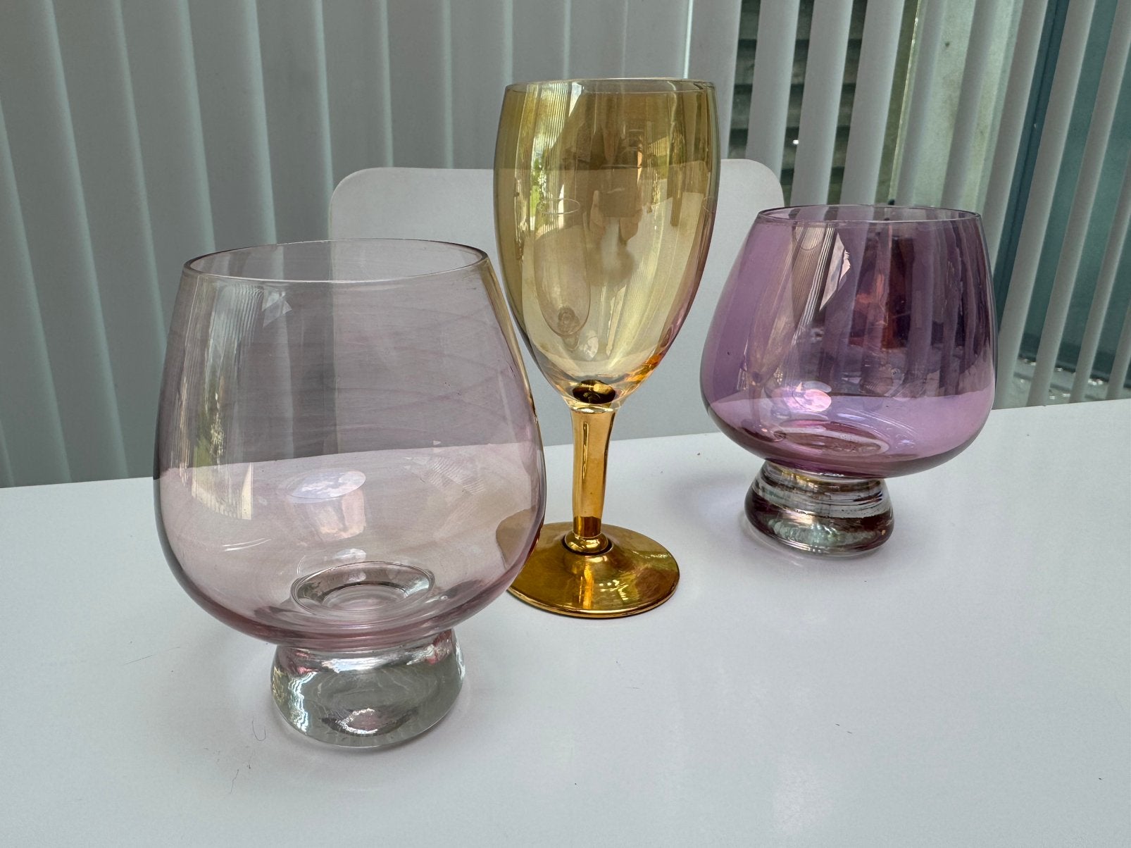 Gekleurd glas - set van 3 glazen, Enlèvement