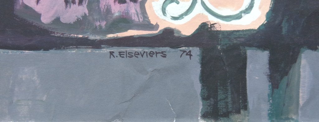 RAYMOND ELSEVIERS / REUZE BLOEM / OLIEVERF / 39x30cm / SIG, Enlèvement ou Envoi