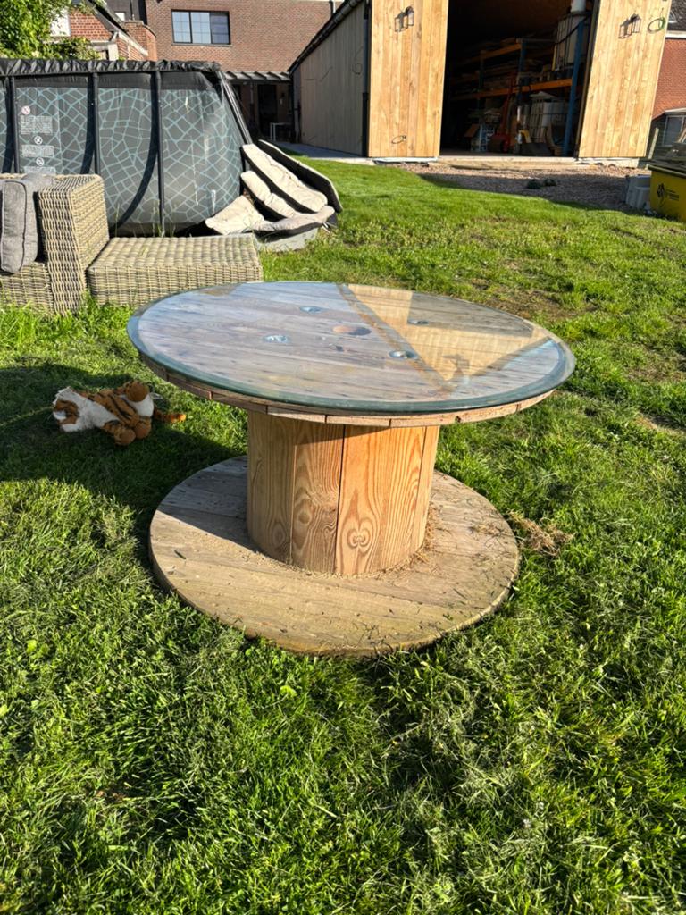 Houten haspel zonder glazen blad, Enlèvement, Comme neuf