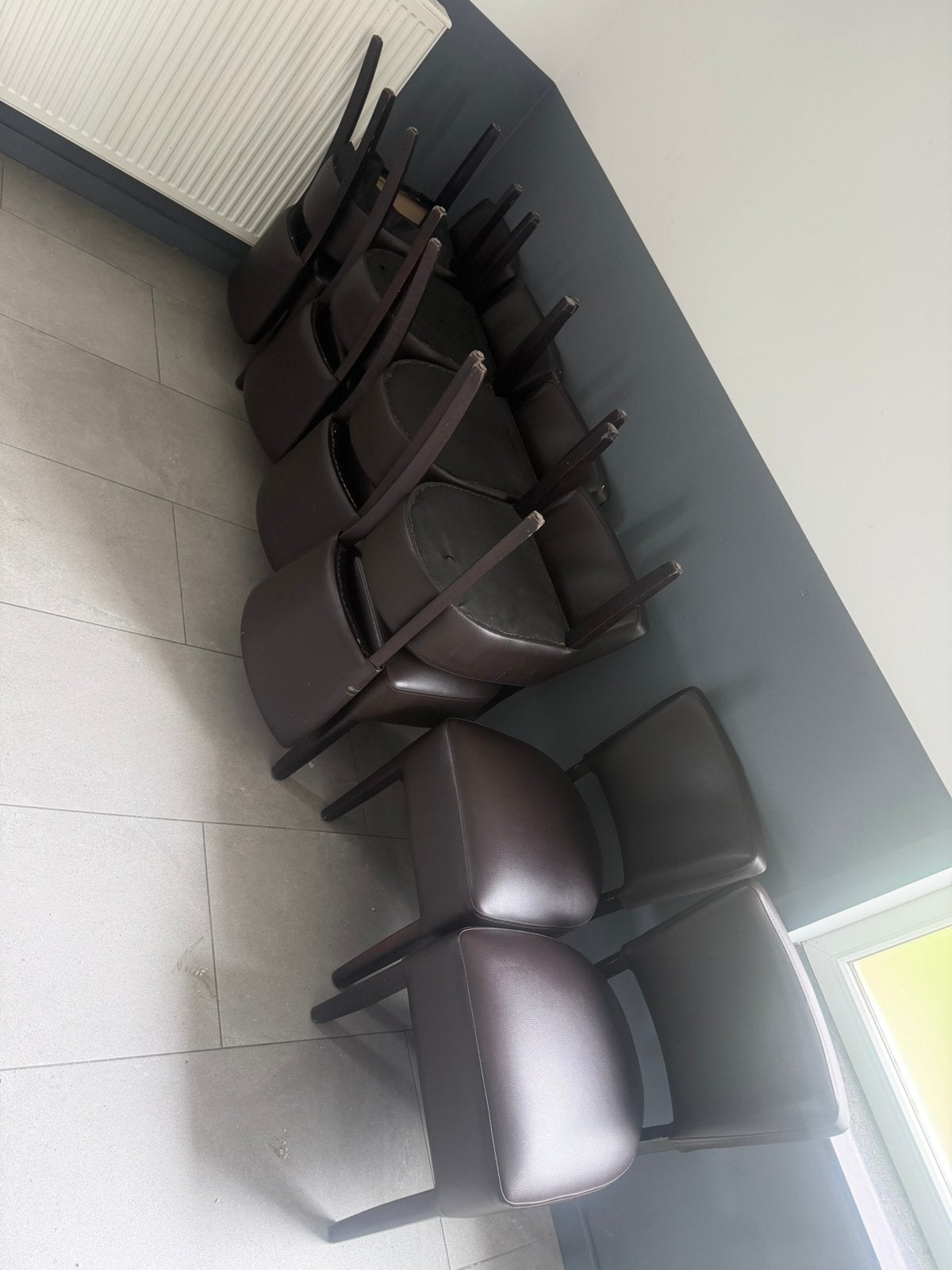 10x lederen stoelen bourdeaux, Antiek en Kunst, Antiek | Meubels | Stoelen en Sofa's, Ophalen