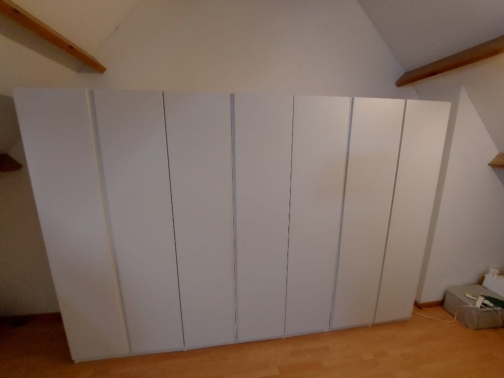 IKEA PAX-kledingkast - 3,5 meter breed - 4 kasten, Strak, 200 cm ou plus, Comme neuf, Synthétique