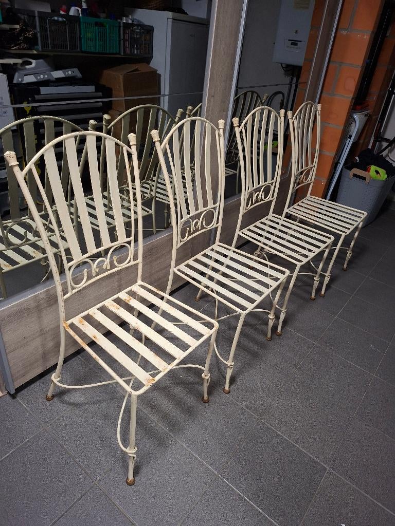 4 Chaises en fer forgé, Jardin & Terrasse, Enlèvement, Utilisé, Métal