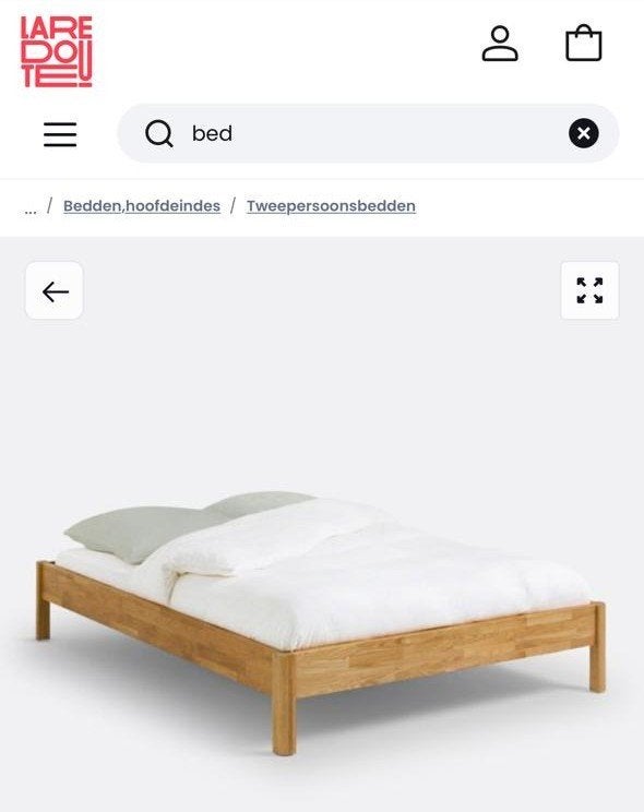 bed/matras/2 hoofdkussens 180*200, Ophalen, Bruin, Zo goed als nieuw, 180 cm