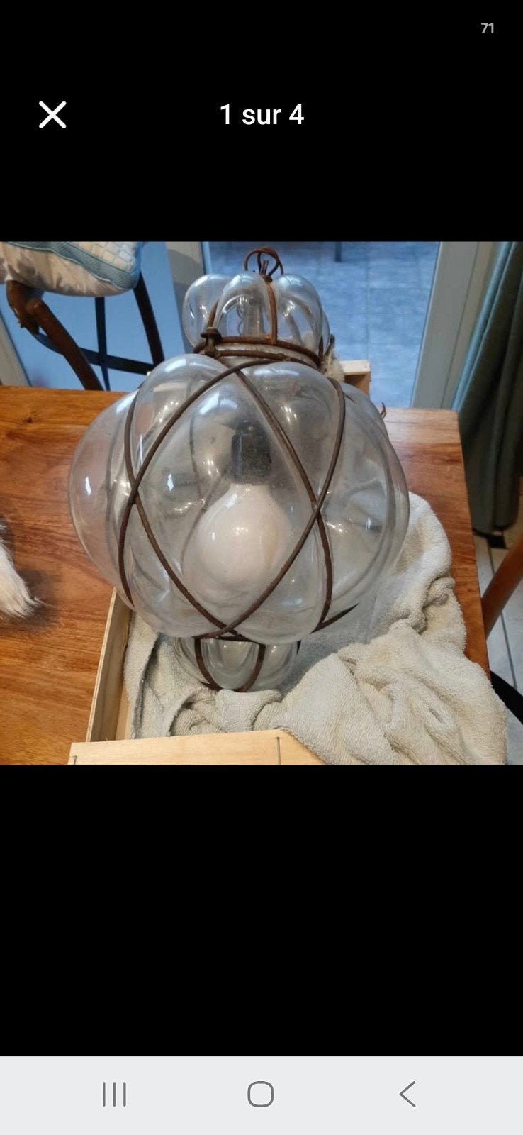 lampe vintage en verre soufflé, Enlèvement, Verre