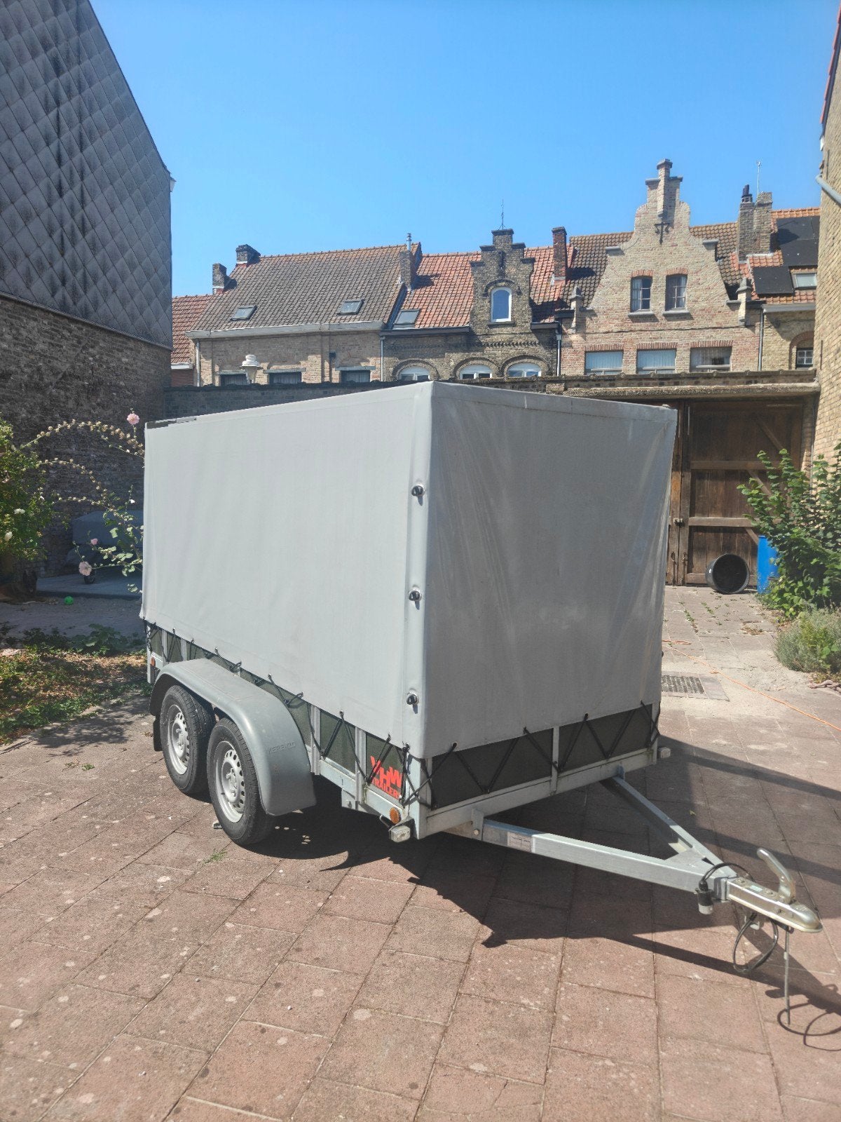 Gesloten (bache) dubbelasser, Autos : Divers, Remorques, Enlèvement, Comme neuf