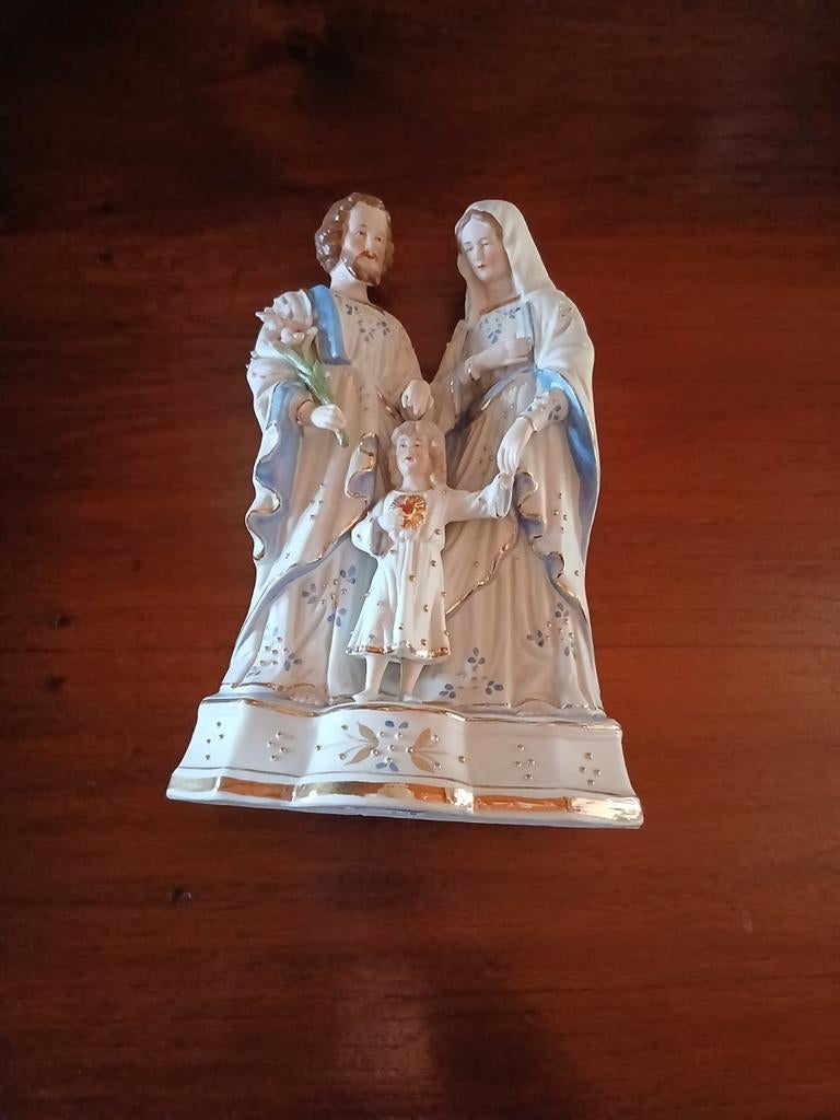 Prachtig beeldje van de Heilige Familie (Maria, Jozef en kin, Enlèvement ou Envoi