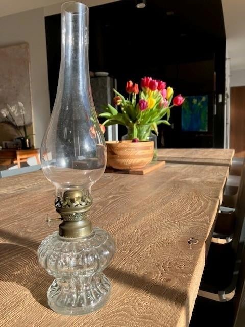 antieke olielamp, Antiek en Kunst, Antiek | Glaswerk en Kristal, Ophalen