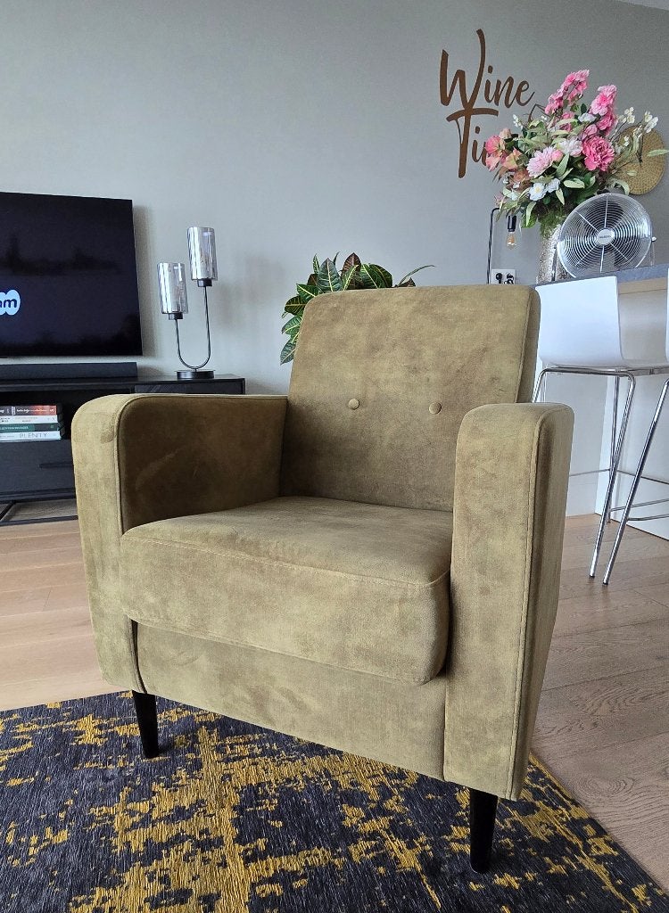 Prachtige Nieuwe fauteuil Hipp, Ophalen, Nieuw, 75 tot 100 cm, Stof