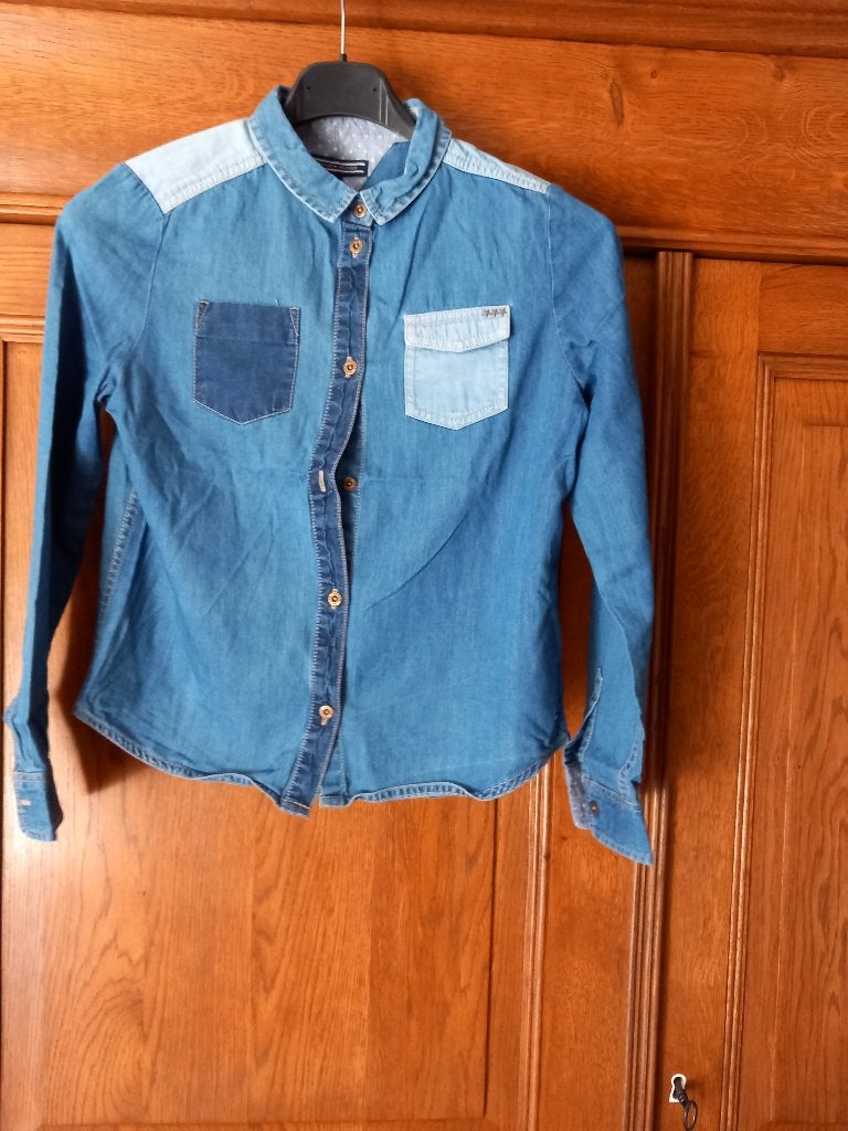 TOMMY HILFIGER - jeanshemd - L.M. - maat 152 cm, Verzenden, Tommy Hilfinger, Zo goed als nieuw, Shirt of Longsleeve