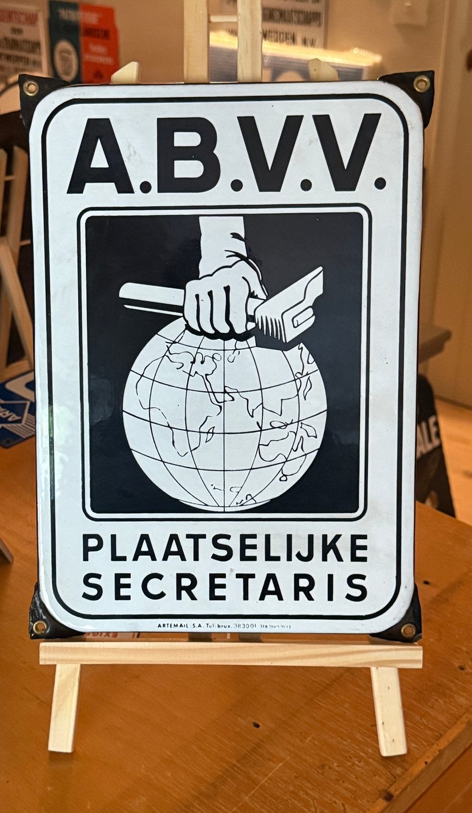Emaille bord ABVV, Ophalen of Verzenden, Zo goed als nieuw