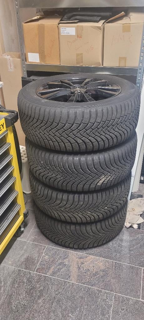 Set allu velen zwart met winterbanden, Auto-onderdelen, Ophalen, Gebruikt, Velg(en), 17 inch