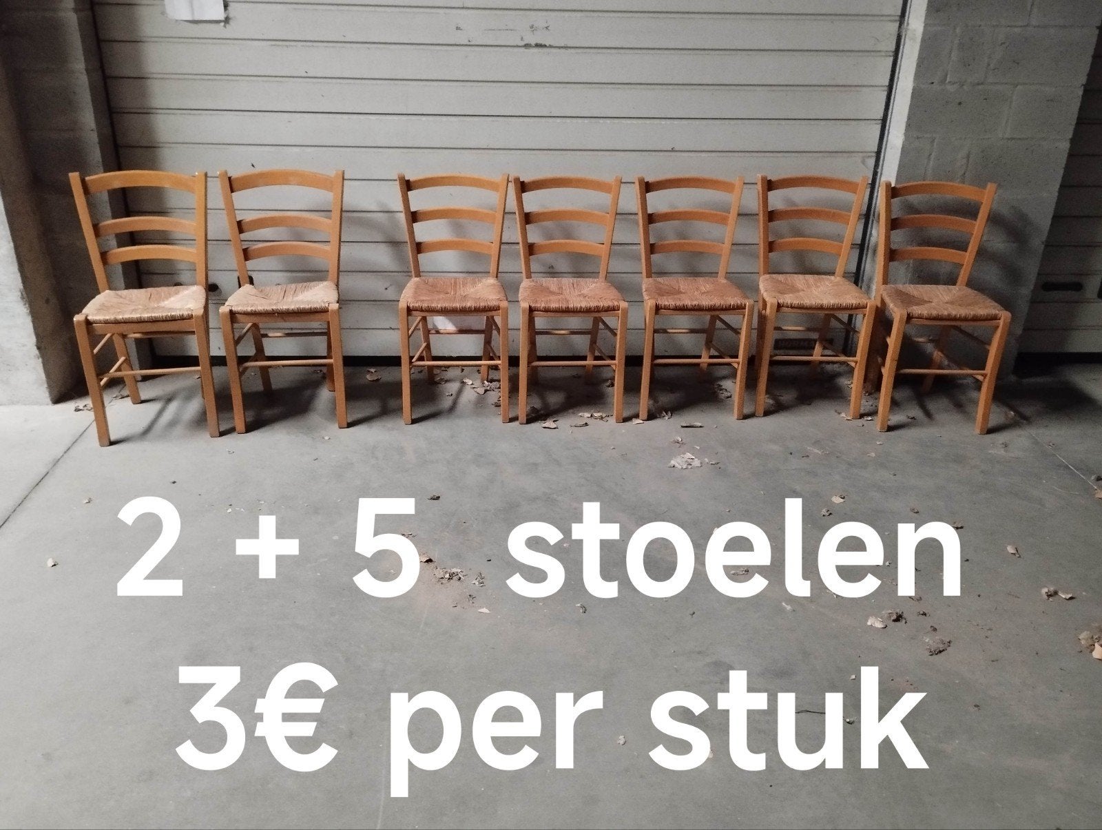 stoelen hout - riet zitting, Huis en Inrichting, Stoelen, Ophalen, Hout