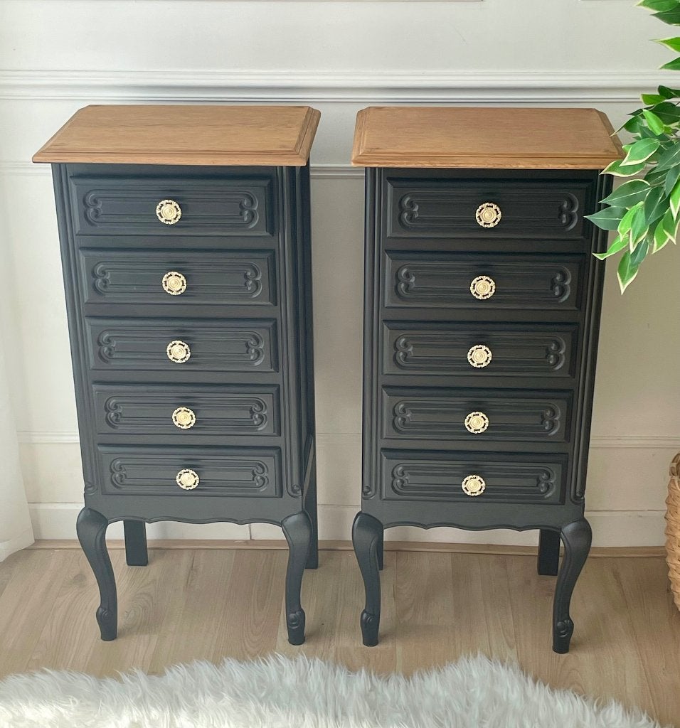 Set de 2 tables de chevet vintage, Maison & Meubles, Enlèvement, Comme neuf