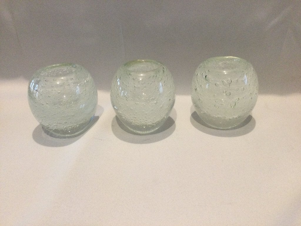 3 bougies en verre. 089/G., Maison & Meubles, Enlèvement, Blanc, Verre