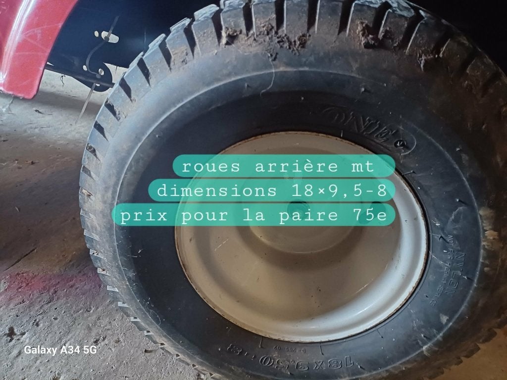 Paire de roues arrière tracteur tondeuse mtd, Jardin & Terrasse, MTD, Enlèvement, Fonction de mulching, 120 cm ou plus
